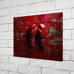 Холст прямоугольный Бойцовские перчатки на красном, цвет: 3D-принт — фото 2