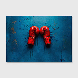 Холст прямоугольный Бойцовские перчатки на синем, цвет: 3D-принт — фото 2