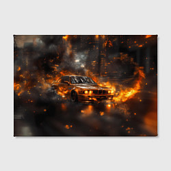 Холст прямоугольный БМВ в огне, цвет: 3D-принт — фото 2