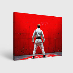 Картина прямоугольная Боец джиу-джитсу на красном