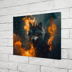 Холст прямоугольный Злой волк в огне, цвет: 3D-принт — фото 2