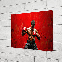 Холст прямоугольный Кикбоксер в красном, цвет: 3D-принт — фото 2