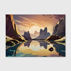 Холст прямоугольный Рассвет над горным озером, цвет: 3D-принт — фото 2