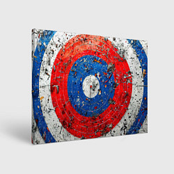 Холст прямоугольный Бело-сине-красная мишень, цвет: 3D-принт
