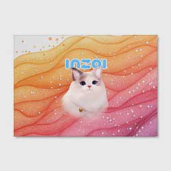 Холст прямоугольный Inzoi кошечка на блестящем фоне, цвет: 3D-принт — фото 2