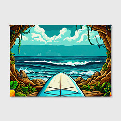 Холст прямоугольный Sup-доска у берега океана, цвет: 3D-принт — фото 2