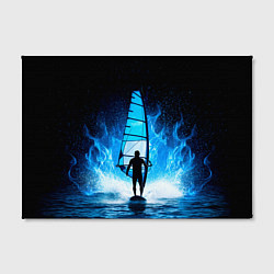 Холст прямоугольный Виндсерфер в синем пламени, цвет: 3D-принт — фото 2