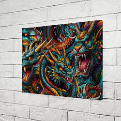 Холст прямоугольный Татуировка дракона ирезуми, цвет: 3D-принт — фото 2