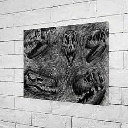 Холст прямоугольный Черепа динозавров - эскиз, цвет: 3D-принт — фото 2