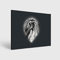 Холст прямоугольный Черепа лошадей - эскиз, цвет: 3D-принт