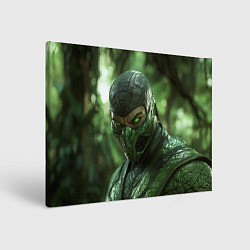 Холст прямоугольный Рептилия в зеленой маске, цвет: 3D-принт
