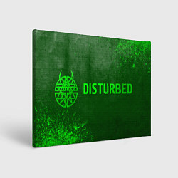 Холст прямоугольный Disturbed - green gradient по-горизонтали, цвет: 3D-принт