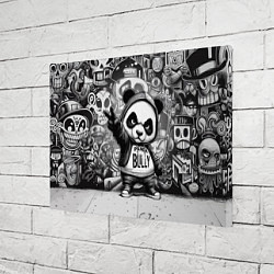 Холст прямоугольный Детёныш панды уличный хулиган на фоне граффити, цвет: 3D-принт — фото 2