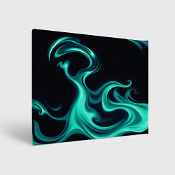 Холст прямоугольный Color turquoise black, цвет: 3D-принт