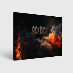Холст прямоугольный ACDC металлический лого, цвет: 3D-принт