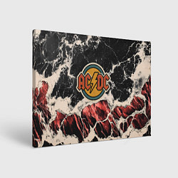 Холст прямоугольный ACDC ретро лого, цвет: 3D-принт