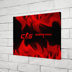 Холст прямоугольный Counter-Strike 2 - red gradient по-горизонтали, цвет: 3D-принт — фото 2