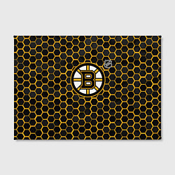 Холст прямоугольный Бостон Брюинз - черные соты, цвет: 3D-принт — фото 2