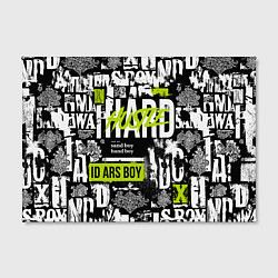 Холст прямоугольный Паттерн с надписями хасл, цвет: 3D-принт — фото 2