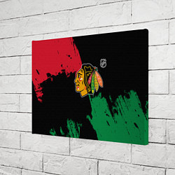 Холст прямоугольный Чикаго Блэкхокс - брызги красок, цвет: 3D-принт — фото 2