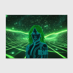 Холст прямоугольный Билли Айлиш из неона, цвет: 3D-принт — фото 2