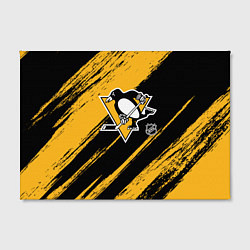 Холст прямоугольный Питтсбург Пингвинз - брызги краски, цвет: 3D-принт — фото 2