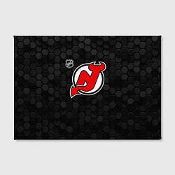 Холст прямоугольный Нью Джерси Девилз - черные соты, цвет: 3D-принт — фото 2