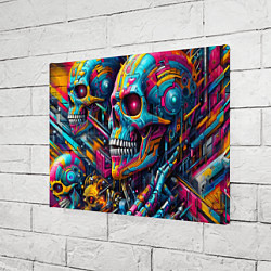 Холст прямоугольный Cyber skull - pattern, цвет: 3D-принт — фото 2