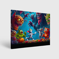 Холст прямоугольный Кошмарный сон Тома - нейроарт фантазия, цвет: 3D-принт