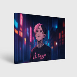 Картина прямоугольная LiL Peep - Неоновый аниме арт