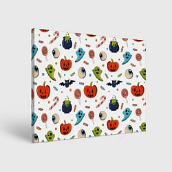 Холст прямоугольный Halloween pumpkin show, цвет: 3D-принт