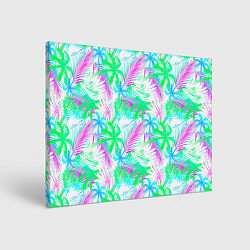 Холст прямоугольный Palm green light blue, цвет: 3D-принт