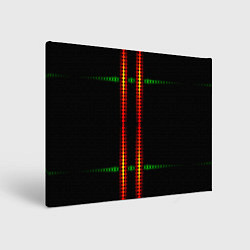 Картина прямоугольная Neon black green circles