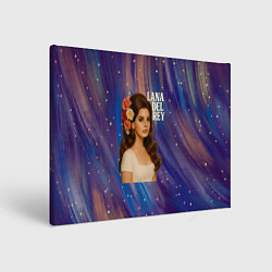 Холст прямоугольный Lana Del Rey с цветами в волосах, цвет: 3D-принт