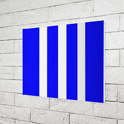 Холст прямоугольный Color white blue line, цвет: 3D-принт — фото 2