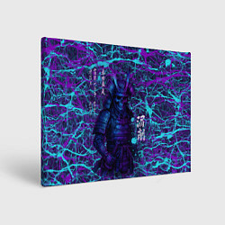 Холст прямоугольный Призрак самурая - неновый арт, цвет: 3D-принт