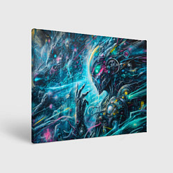 Холст прямоугольный Cyberpunk abstract face - graffiti, цвет: 3D-принт