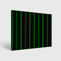 Холст прямоугольный Color black cage green stripes, цвет: 3D-принт