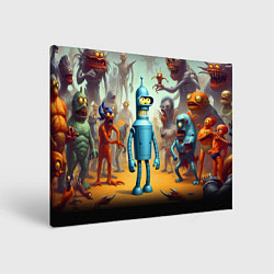 Холст прямоугольный Bender bending robot among the Monsters - ai art f, цвет: 3D-принт