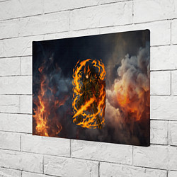Холст прямоугольный Герой аниме дракон с огненным мечем, цвет: 3D-принт — фото 2