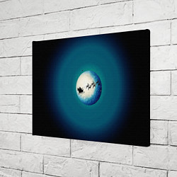 Холст прямоугольный Санта на оленях - градиент, цвет: 3D-принт — фото 2