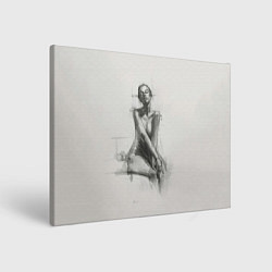 Картина прямоугольная Скетч красивой девушки