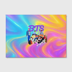 Холст прямоугольный BTS радужные разводы, цвет: 3D-принт — фото 2