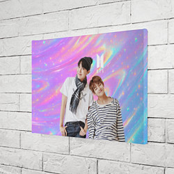 Холст прямоугольный BTS разноцветный блестящий фон, цвет: 3D-принт — фото 2