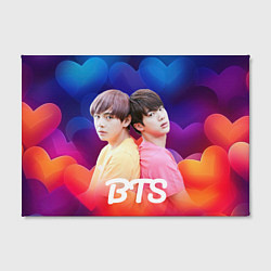 Холст прямоугольный BTS сердечки, цвет: 3D-принт — фото 2