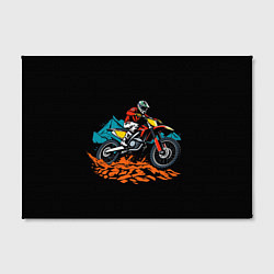 Холст прямоугольный Motocross and mountains, цвет: 3D-принт — фото 2