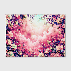 Холст прямоугольный Фантастический цветочный розовый с облаками, цвет: 3D-принт — фото 2