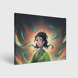 Холст прямоугольный Маомао на фоне облаков, цвет: 3D-принт