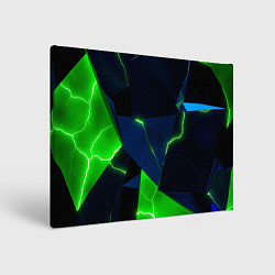 Холст прямоугольный Neon tile green, цвет: 3D-принт