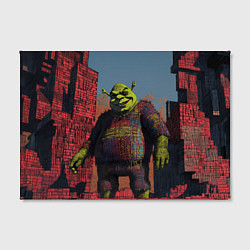 Холст прямоугольный Шрек из кубиков, цвет: 3D-принт — фото 2